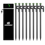 12INCH Heavy Duty Tent STAKES,8 Pcs Pegs Metal+fluorescent Silicone Ring.... Fixed Price $24.87.