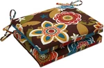Reversible Floral Stripe Indoor/outdoor Square Corner Chair Seat Cushion With Ti. Fixed Price $73.39.