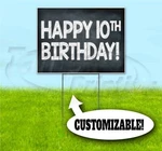 Happy Birthday Custom Age Name 18X24 Yard Sign With Stake Corrugated Bandit. Fixed Price $102.19.