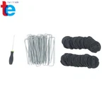 101 Pack 6-INCH Weed Barrier Stakes With Caps & Hook For Ultimate Ground Support. Fixed Price $18.57.