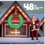 Zimtown 48IN Christmas Wreath, Large Outdoor Decor, 315 Lights Led - Green. Fixed Price $74.00.