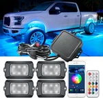 Mnj Motor Rgbw Led Rock Lights 4 Pods Pure White For Jeep Truck Suv. Fixed Price $29.99.