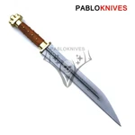 19" Forged J2 Steel Hunting Windlass Viking Seax Knife Brass Work Handle. Fixed Price $159.00.