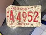 Vintage Illinois 1966 License Plate Birdhouse Folk Art Rustic Decor Land Of Linc. Fixed Price $20.00.