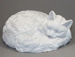 Unpainted Long Hair Sleeping Cat Memorial Statue Pet Grave Decor Garden Figurine. Fixed Price $115.50.
