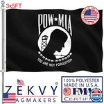 Zekvy Pow Flag 3X5 Outdoor Made In Usa - Double Sided Heavy Duty Vivid Color. Fixed Price $45.86.