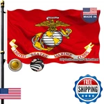 Embroidered Marine Corps Flag 4X6 Feet - Double Sided Needle Stitched Out. Fixed Price $77.86.