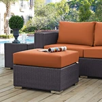 Modway Outdoor Patio Furniture Wicker Rattan Square Ottoman In Espresso Orange. Fixed Price $223.75.