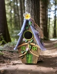 Red Carpet Hanging Fairy Birdhouse Magical Wonderland Fay Core. Fixed Price $20.00.