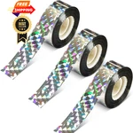 Decyool 3 Rolls 787 Ft Bird Scare Tape Ribbon Hanging Laser Silver Floral. Fixed Price $18.03.