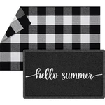 Pcs 30'' X 18'' Doormat 43'' 27.5'' Black And White Layered Rug For Front.... Fixed Price $39.12.