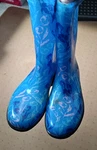 Sloggers Women's Garden Rain Water Boots Fanciful Blue Design Size 6 Euc. Fixed Price $20.00.