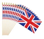 25PACK Small British Uk Flag Handheld Mini Britain On Stick 5X8 Inch. Fixed Price $15.72.