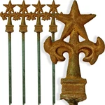 Garden Hose Stake Guides Set Of 4 With Rustic Texas Star Finial And Rebar Post. Fixed Price $59.99.