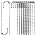 12 Pack Rebar Stakes Inch Heavy Duty J Hook Galvanized Ground Anchors Anti Ru. Fixed Price $25.64.