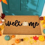 Fall Thanksgiving Coir Doormat Pumpkin Welcome Autumn Non Slip 16X28 Inch. Fixed Price $37.12.