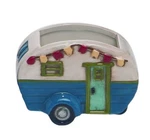 Miniature Dollhouse Fairy Garden Blue Ceramic Camper Planter - Buy 3 Save $5. Fixed Price $10.95.