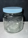 Golden Harvest Canister Glass Storage Jar With Slate Blue Lid 5 X 4 Inches-new. Fixed Price $9.99.
