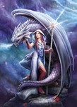 Veronese Design Dragon's Mage By Anne Stoke Sorceress And Statue #695. Fixed Price $128.50.