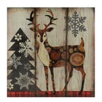 Raz 13.75" Alpine Chic Buck Woods With Snowflakes Wall Art Plaque. Fixed Price $34.01.