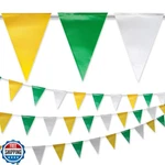Nacarum Yellow And White Green Pennant Banner Flags Osha 500LB Rated. Fixed Price $43.99.