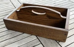 Primitive Oak Wood W/ Pegs Tote Tray Caddy Carrier Farmhouse Garden Tool Box (a). Fixed Price $49.97.