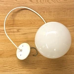 Vtg Mid Century Mcm 10 In Milk Glass Round Ball Globe Hang Pendant Light Fixture. Fixed Price $229.88.