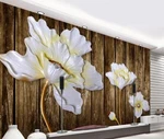 3D Flower Wooden Board 44774NA Wallpaper Murals Removable Fay. Fixed Price $13.64.