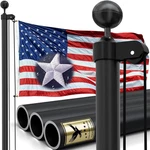 Iiope 20FT Heavy Duty Flag Pole Kit Real 11 Gauge Aluminum 2.0 Large Bottom. Fixed Price $281.30.