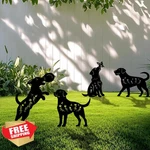 Yonisun 4 Dog Metal Garden Stakes Outdoor Puppy Silhouette Decor. Fixed Price $55.99.