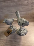 Ctw Home Collection Set Of 2 Chirping Birds Painted Cast Iron Rustic Nwt.... Fixed Price $22.99.