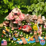 Hiyzi 93 Pcs Fairy Garden House Resin Accessories Elves Kit Miniature. Fixed Price $58.29.