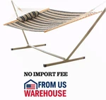 Castaway Living Quilted Hammock W/ Stand Pillow 52IN Kd Space Saving Beige Black. Fixed Price $138.60.