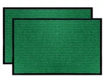 Luxurux Striped Green Door Mat 2-PACK Heavy-duty, Waterproof, Low-profile 17"X. Fixed Price $45.88.
