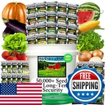 Survival Vault: 50+ Var., 50,000+ Non-gmo Heirloom Seeds 5+ Yr Supply. Fixed Price $98.26.