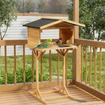 Free Standing Wooden Bird Table Traditional Garden Feeder With Roof-beige. Fixed Price $105.99.