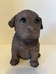 Design Toscano Chocolate Brown Puppy Dog Figurine Lifelike Sitting Statue. Fixed Price $27.99.