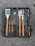 Cuisinart Grilling Stainless Steel Tool Set With Wooden Handles 13 Piece. Fixed Price $18.00.