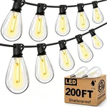 200FT Outdoor String Lights, Ultra Long Led Patio With Shatterproof Hi.... Fixed Price $69.22.