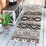 Safavieh Outdoor Veranda Washable Rug 2FT3IN X 6FT Black Beige Non-shedding. Fixed Price $42.28.
