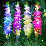 Solar Garden Lights With Delphinium Flowers 4 Pack 20 Led Waterproof Outd. Fixed Price $26.99.
