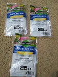 Lot 3 Sta-green 25 Pack 4 Inch Steel Landscape Fabric Pins Brand New Sealed. Fixed Price $10.00.