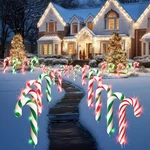 12 Pieces 15" Christmas Candy Cane Yard Sign With Stake Light String Christma.... Fixed Price $31.07.