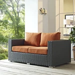 Modway Sojourn Outdoor Patio Sunbrella Loveseat In Canvas Tuscan. Fixed Price $1055.25.