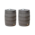 Good Ideas Rain Wizard 50 Gallon Barrel Water Collector, Oak (2 Pack). Fixed Price $295.98.