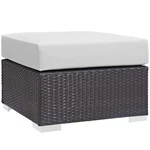 Modway Convene Square Fabric And Rattan Patio Ottoman In Espresso/white. Fixed Price $236.65.