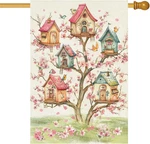 Baccessor Spring Birds House Flag Double Sided 28X40 Inch Burlap,pink Floral. Fixed Price $16.87.