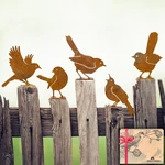 5PCS Rusty Metal Birds Garden Decor Outdoor Yard Art Fence Tree Stake Ornaments. Fixed Price $25.50.