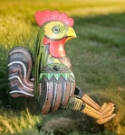 2004 Cohasset Imports Wooden Little "lucky" Posable Rooster Puppet Shelf Sitter. Fixed Price $45.00.