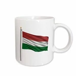 3DROSE Flag Of Hungary On Pole Over White Hungarian Mug. Fixed Price $17.99.